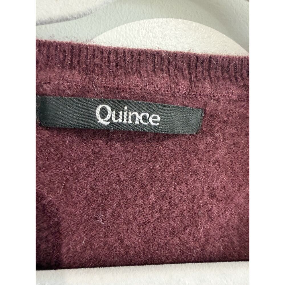 Quince 100% thick Cashmere Pullover Sweater Women's Burgundy Long Sleeve Size-S - Picture 3 of 8